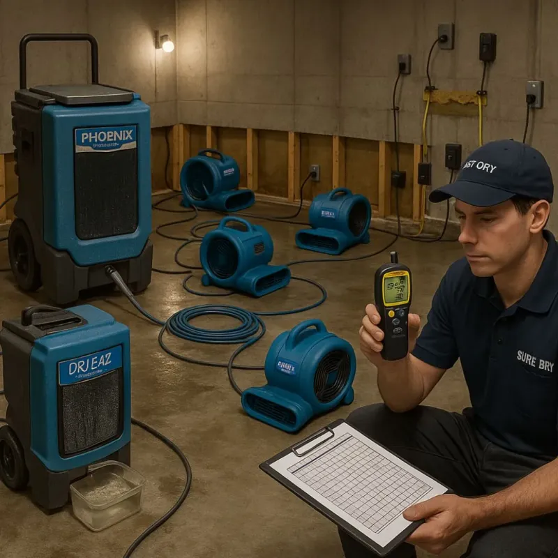 Structural Drying and Dehumidification process in Burnettown, SC